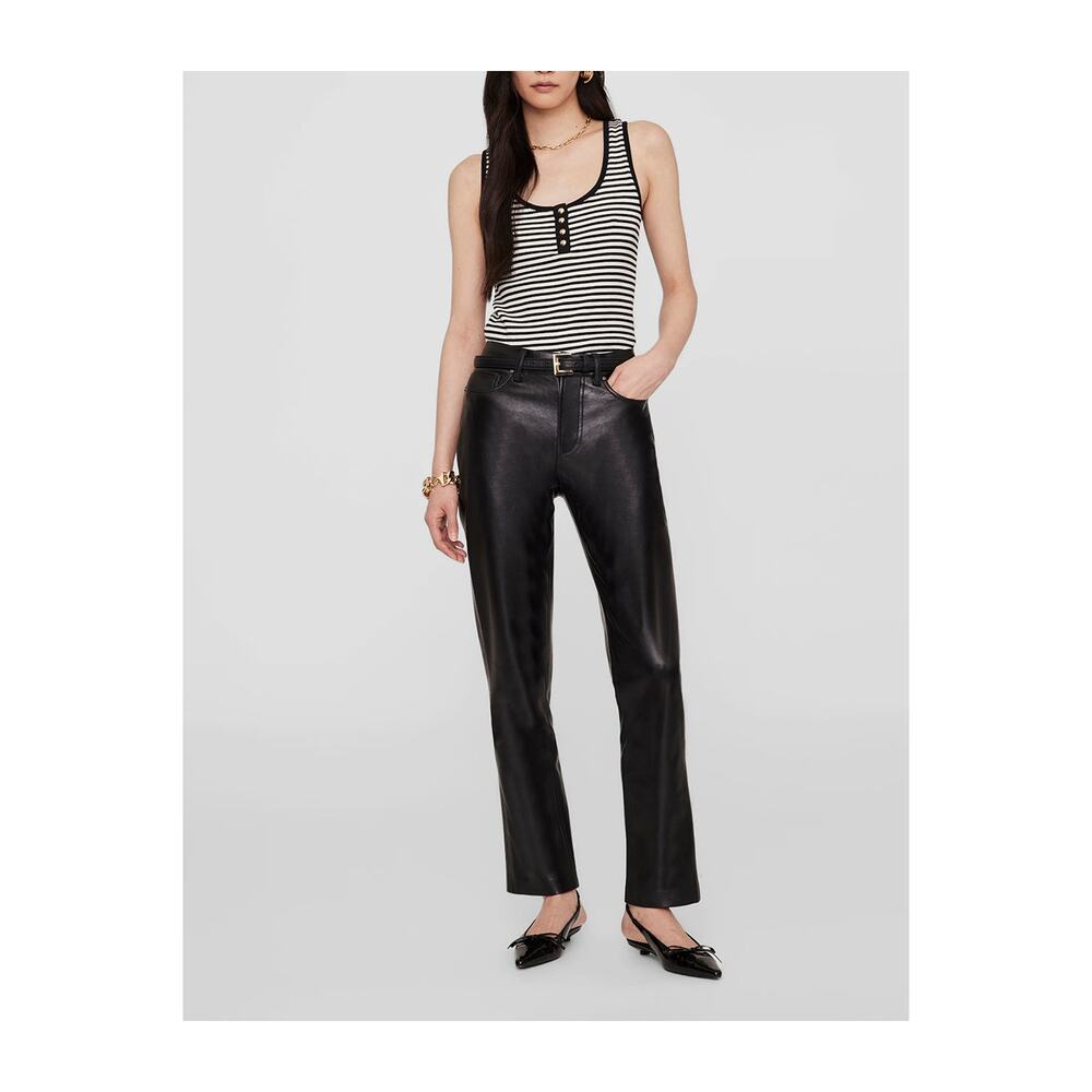 Anine Bing Black and White Striped Tank Top